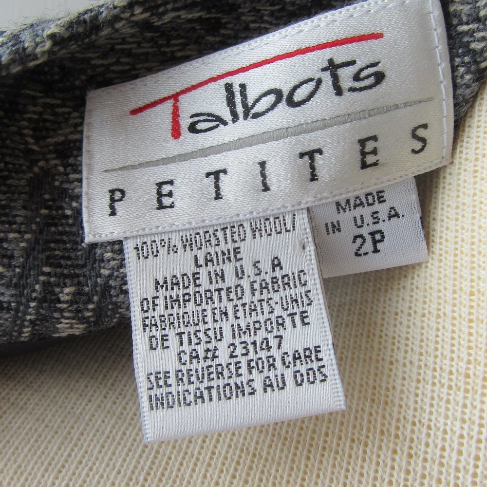 Gray And Tan Talbots Size 2p 3-Button Wool Vest W… - image 5